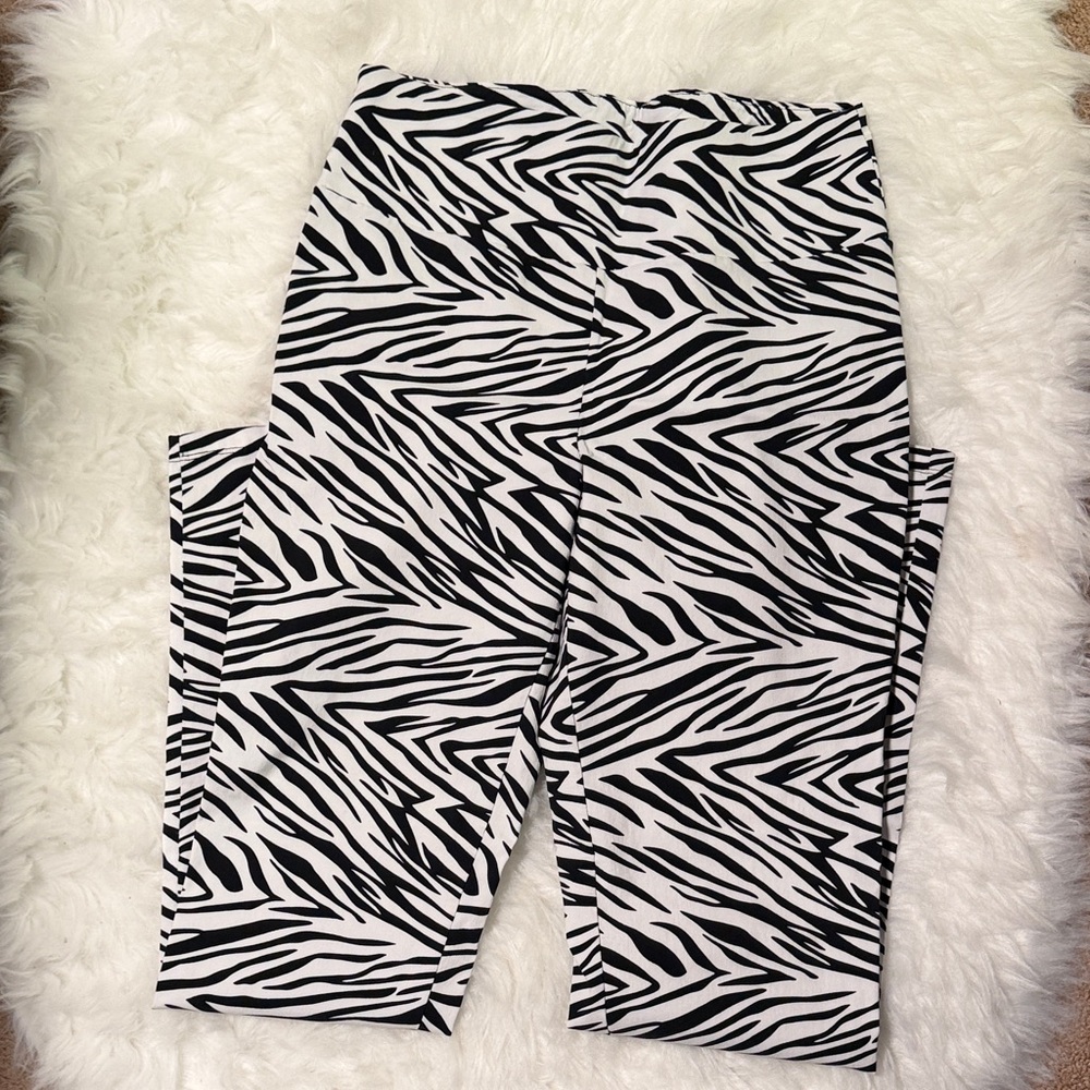 35.5 Inseam Zebra Print Pants